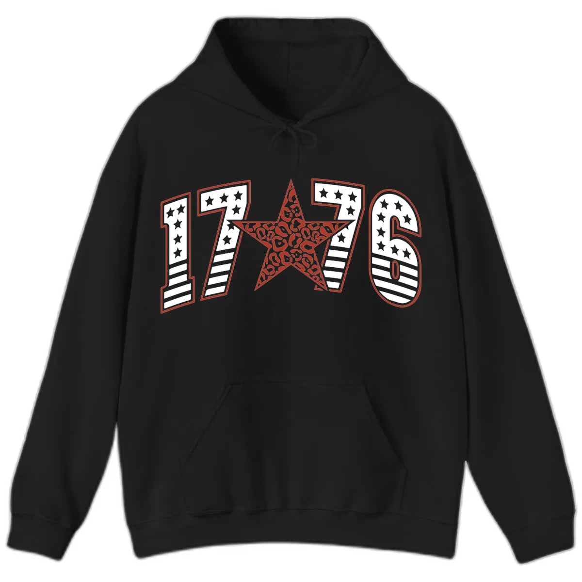 1776 American Celebration Graphic Hoodie in Black