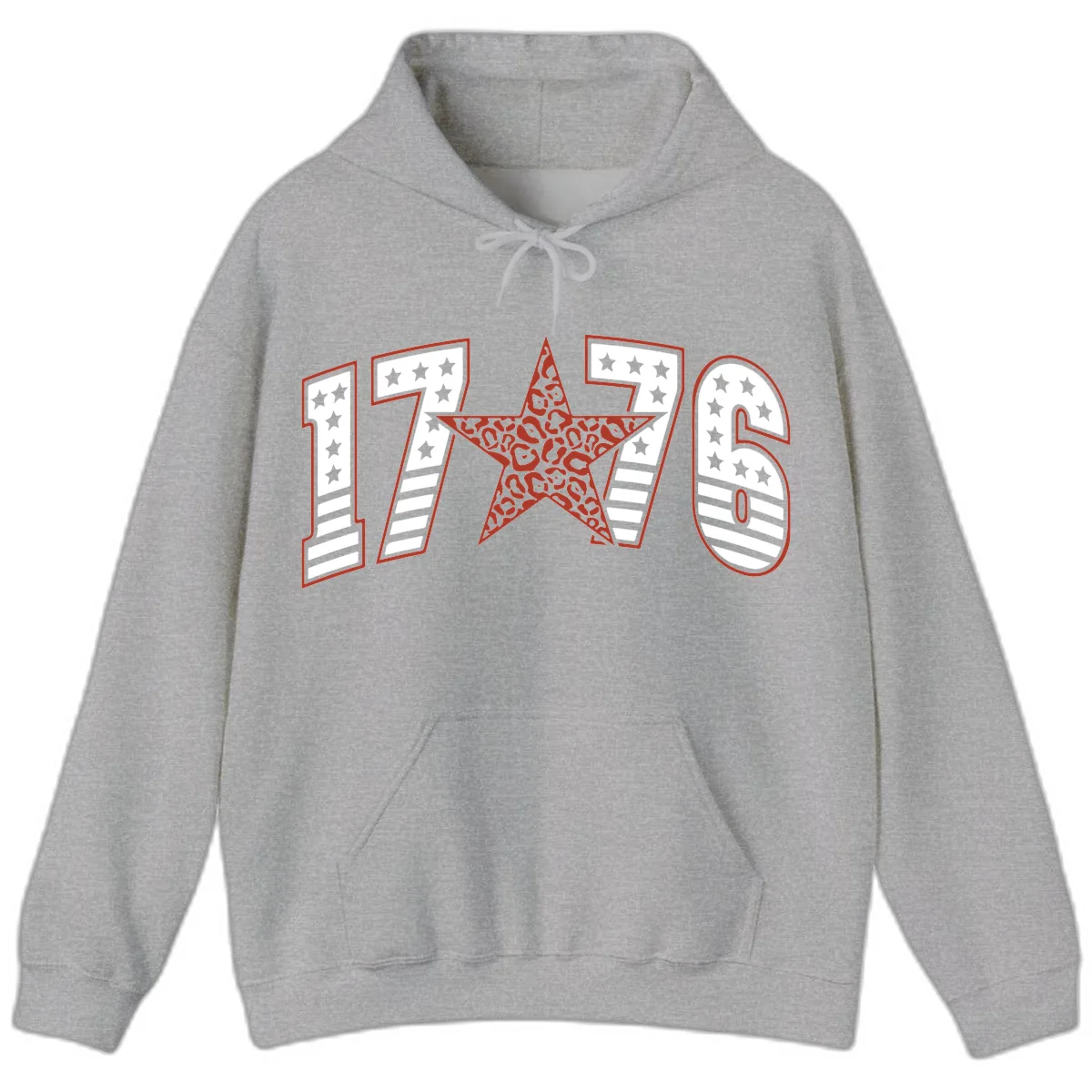 1776 American Celebration Graphic Hoodie in Sport Grey