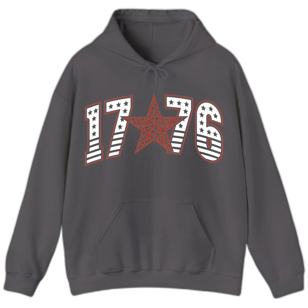 1776 American Celebration Graphic Hoodie in Charcoal