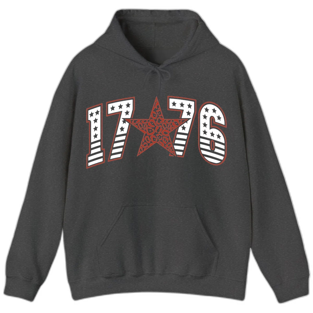 1776 American Celebration Graphic Hoodie in Dark Heather