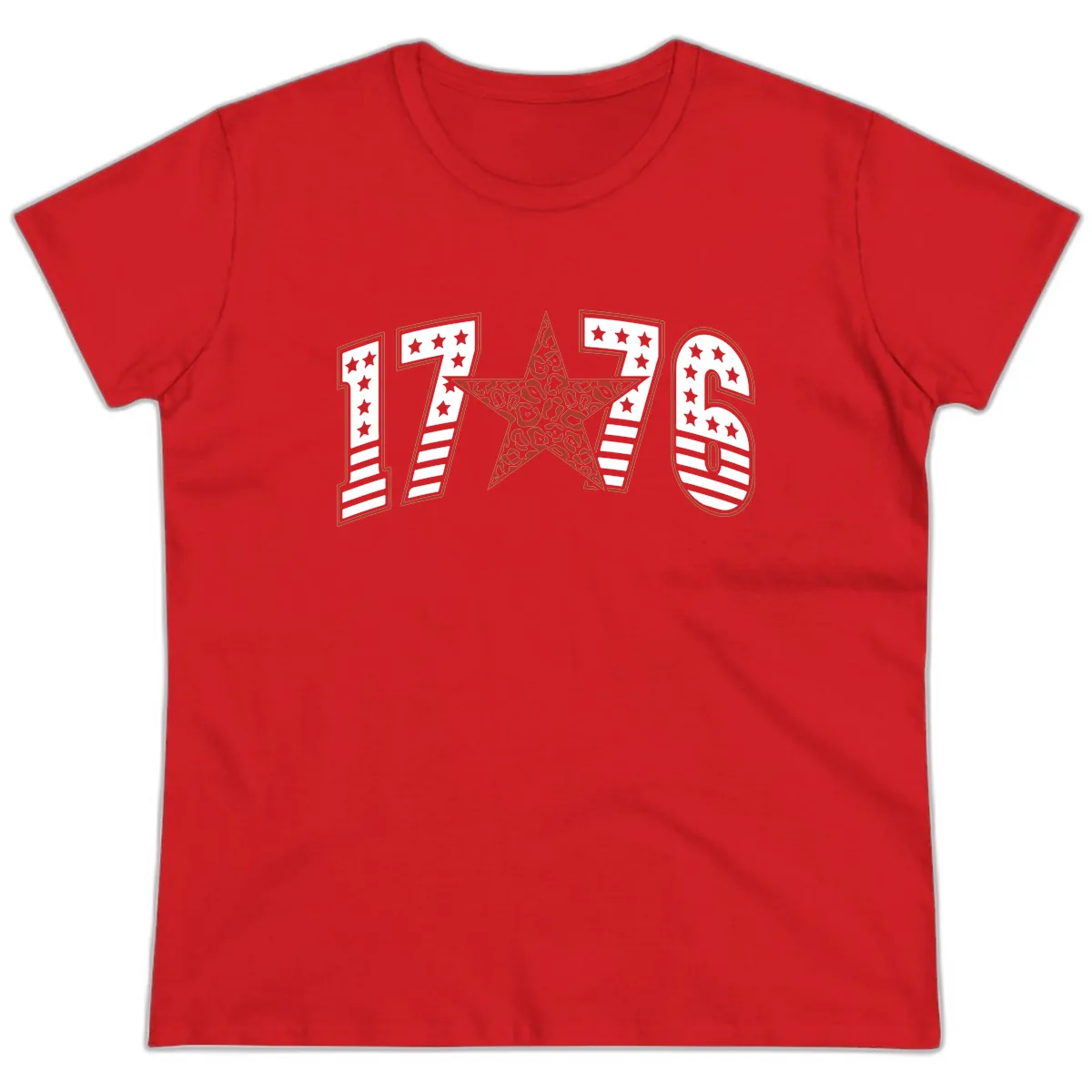 1776 American Celebration Graphic Ladies Tee in Red