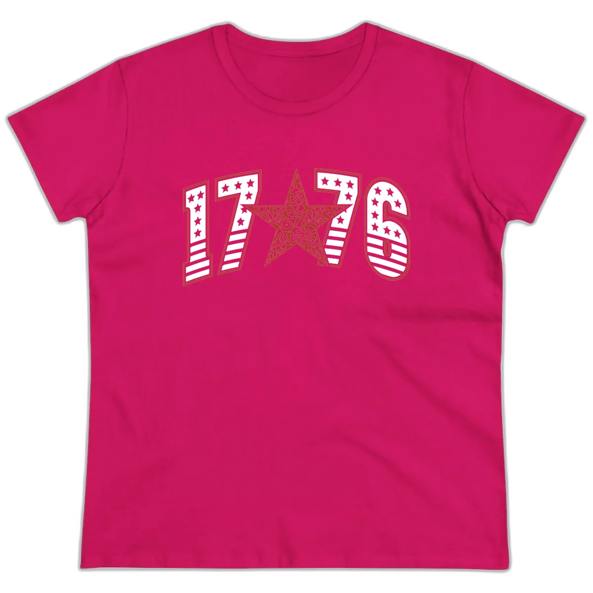 1776 American Celebration Graphic Ladies Tee in Heliconia