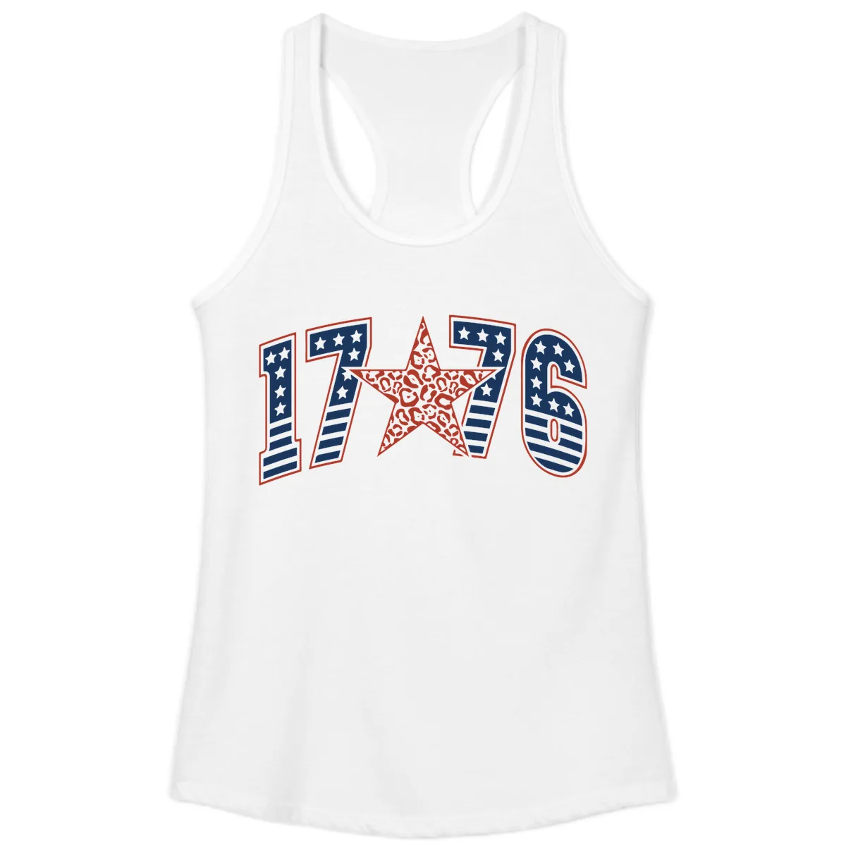 1776 American Celebration Graphic Ladies Tank in White