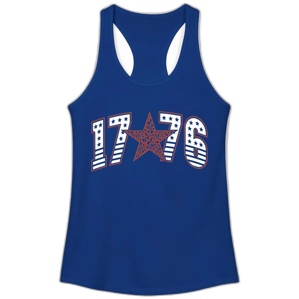 1776 American Celebration Graphic Ladies Tank in Solid Royal