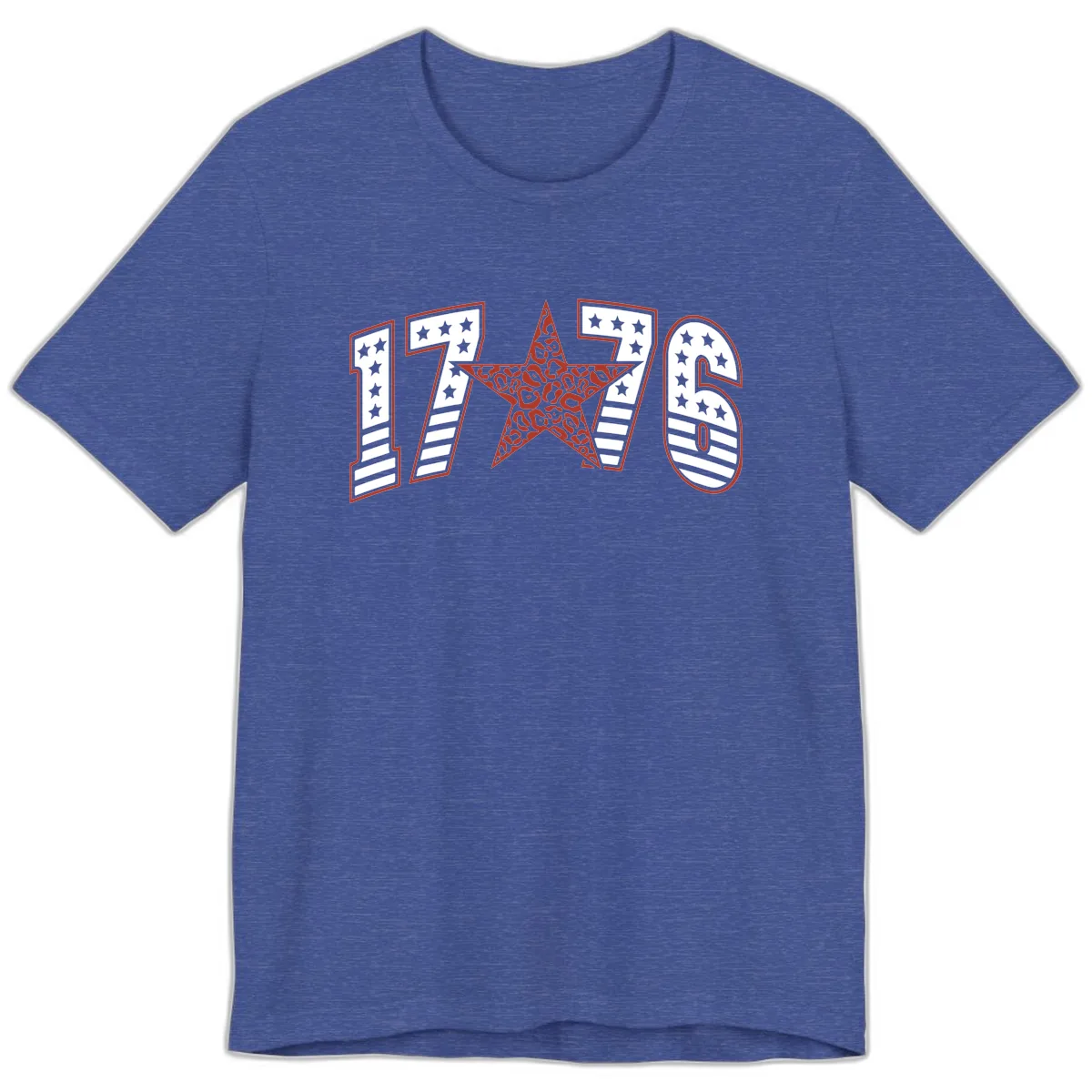 1776 American Celebration Graphic Premium T-Shirt in Heather True Royal