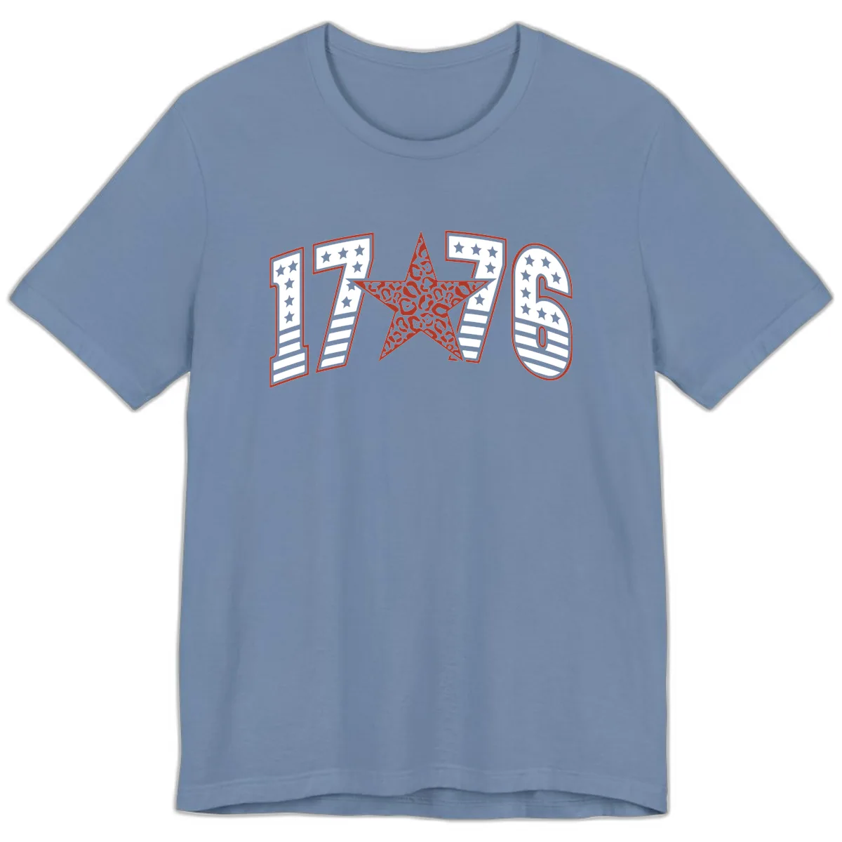 1776 American Celebration Graphic Premium T-Shirt in Steel Blue