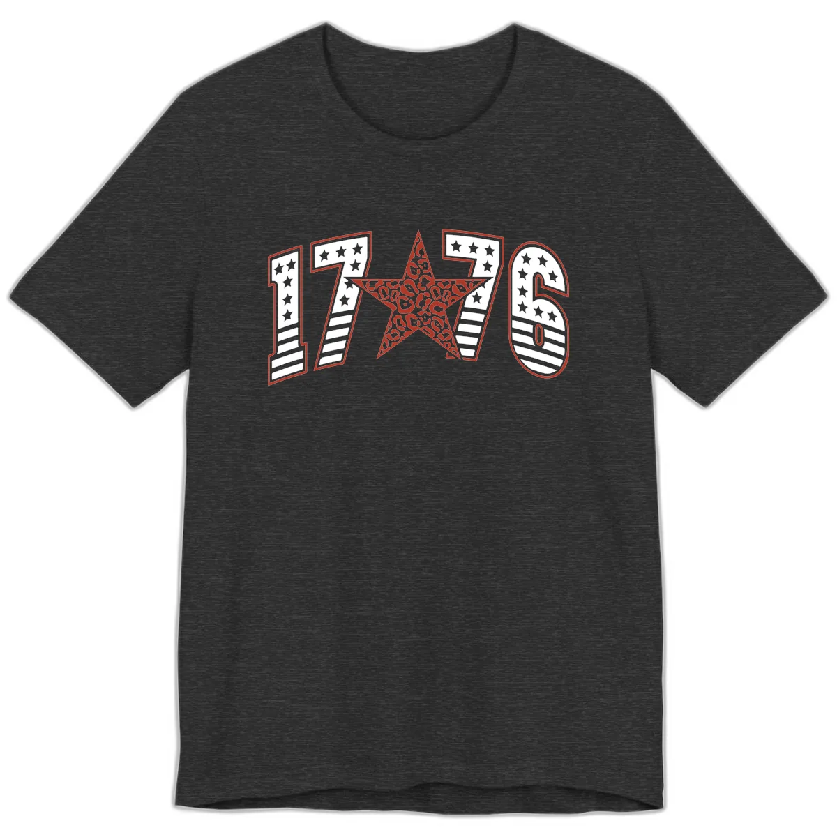 1776 American Celebration Graphic Premium T-Shirt in Dark Grey Heather