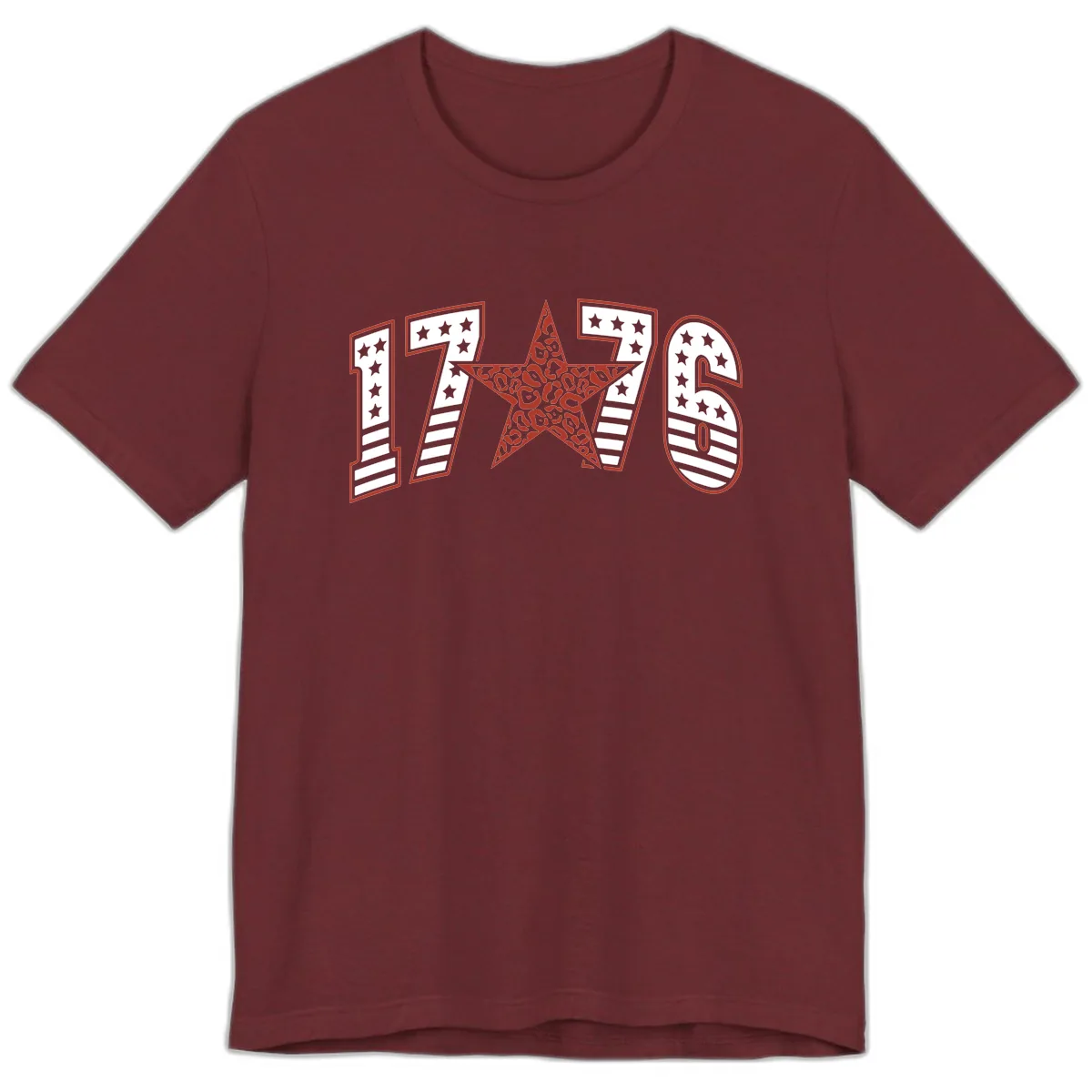 1776 American Celebration Graphic Premium T-Shirt in Heather Cardinal