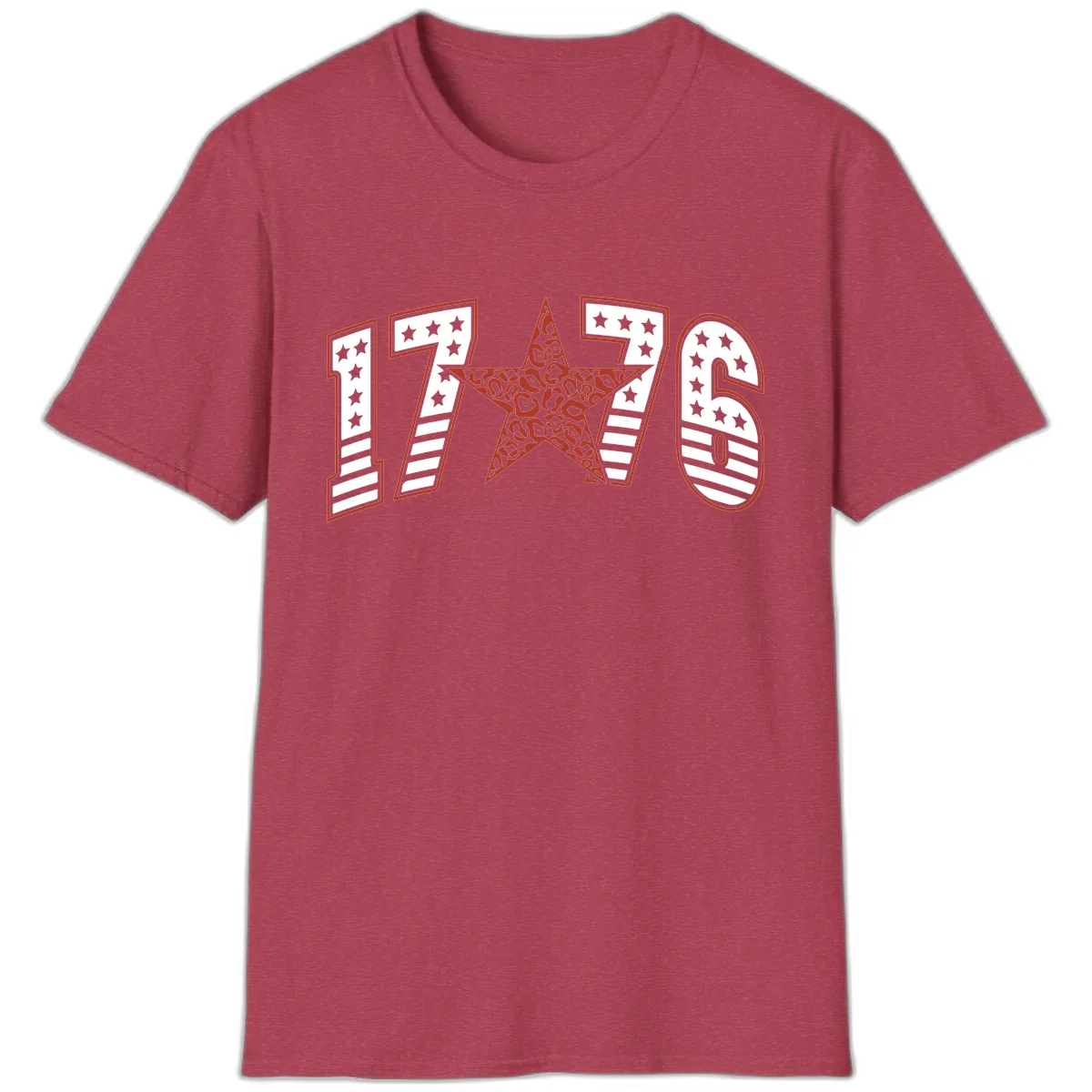 1776 American Celebration Graphic T-Shirt in Heather Cardinal