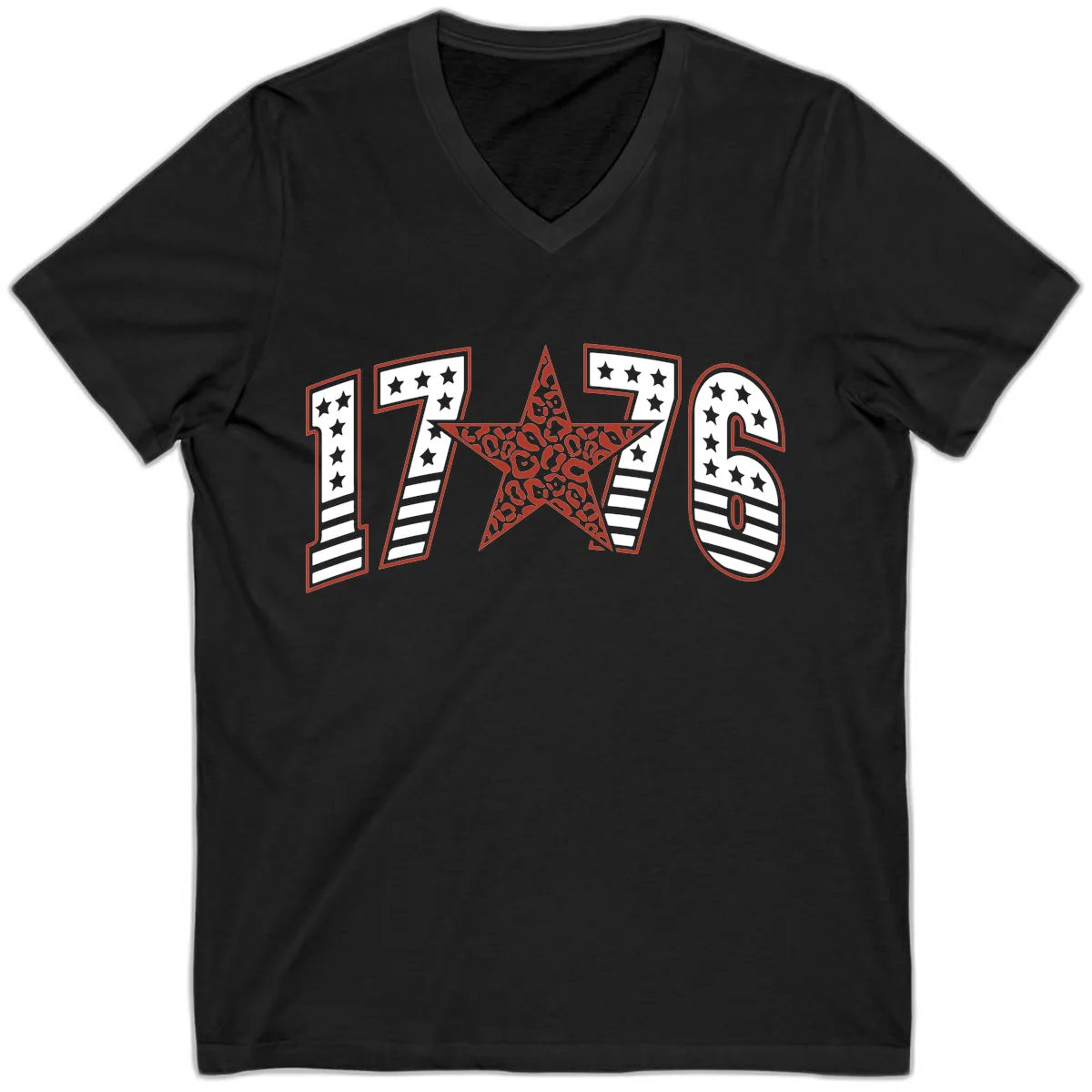 1776 American Celebration Graphic V-Neck in Black