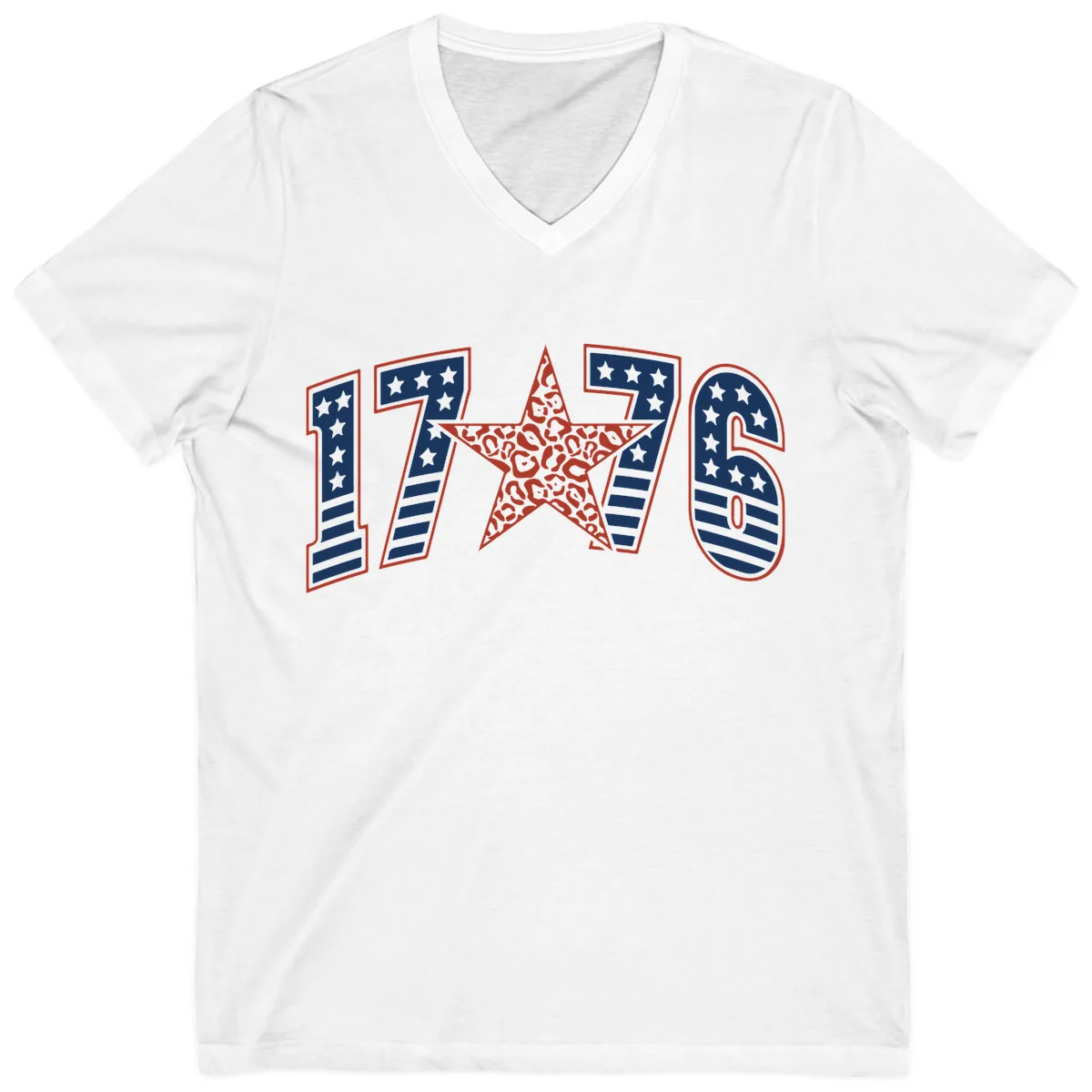 1776 American Celebration Graphic V-Neck in White