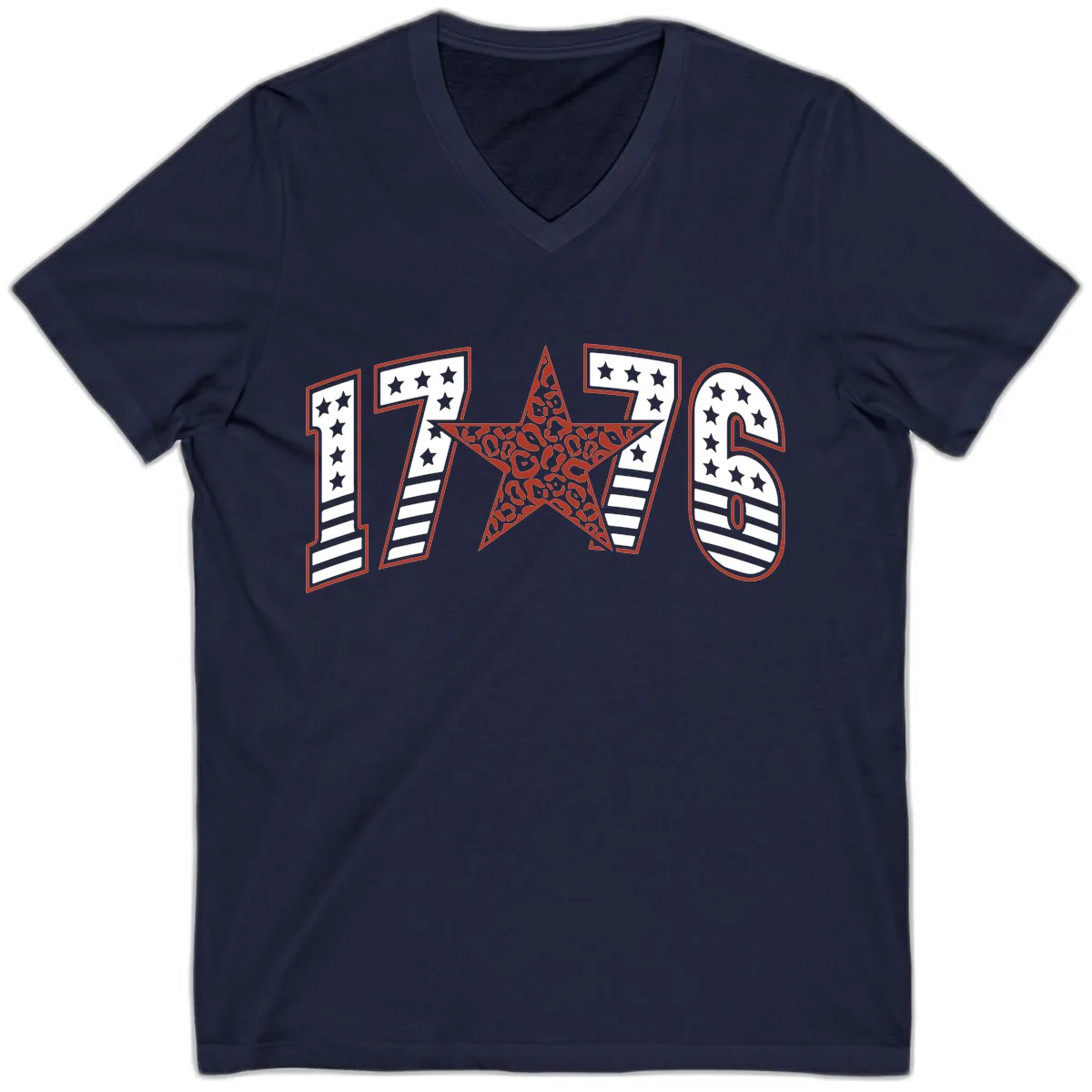 1776 American Celebration Graphic V-Neck in Navy