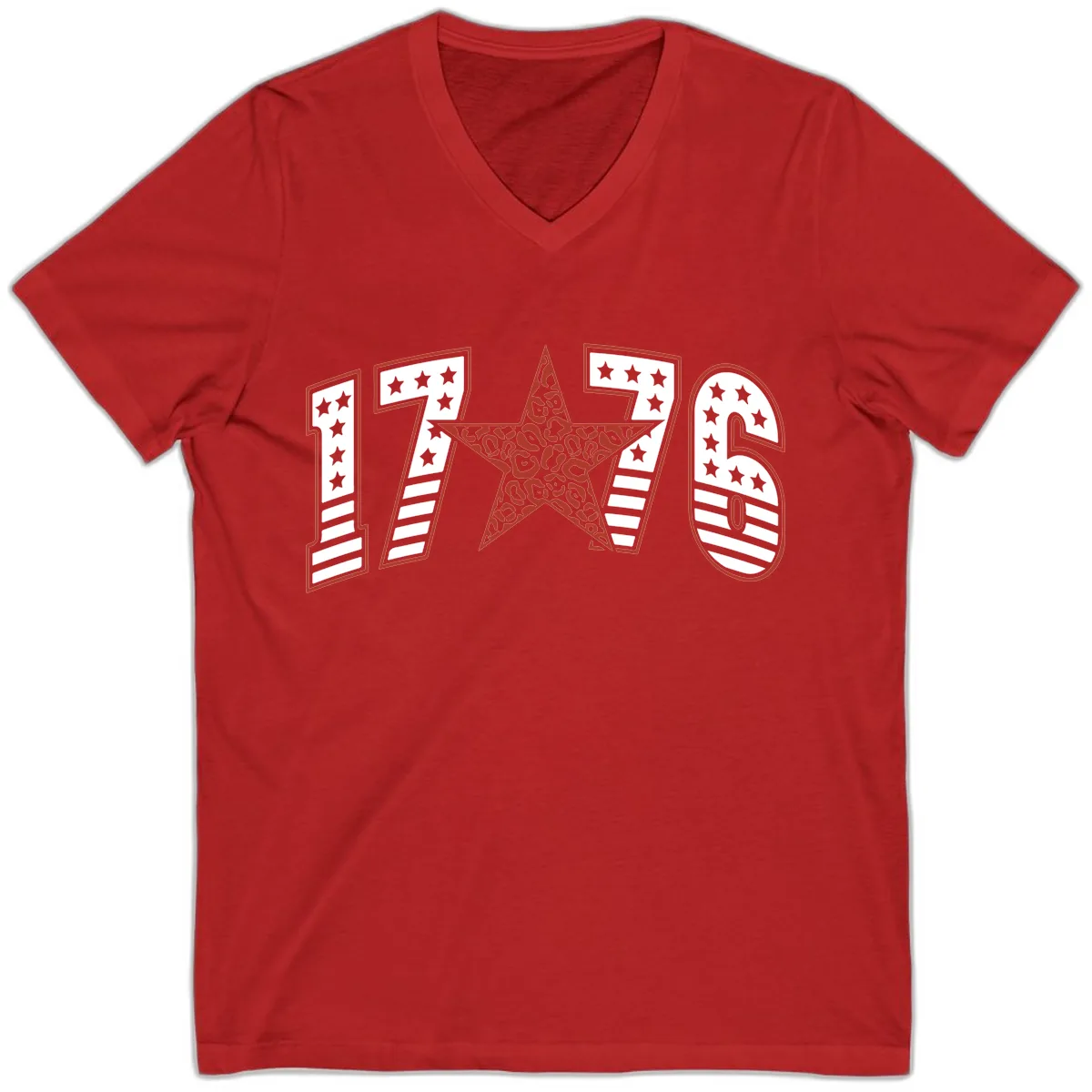 1776 American Celebration Graphic V-Neck in Red