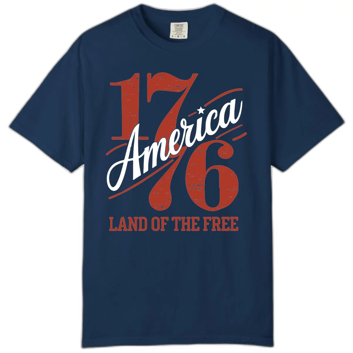 America 1776 Land Of The Free Comfort Color in Navy