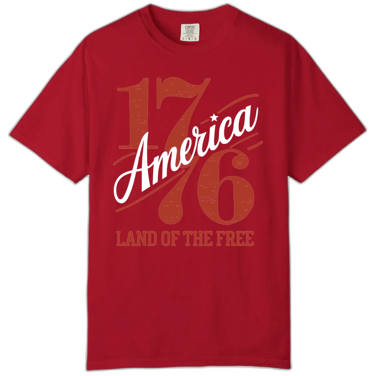 America 1776 Land Of The Free Comfort Color in Red