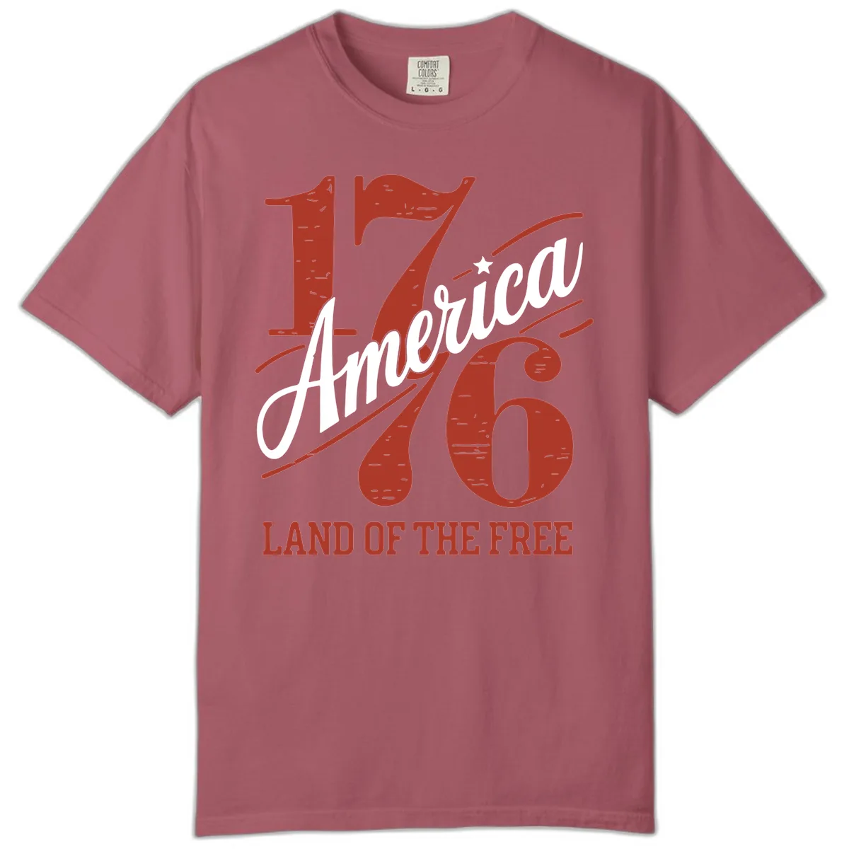 America 1776 Land Of The Free Comfort Color in Crimson