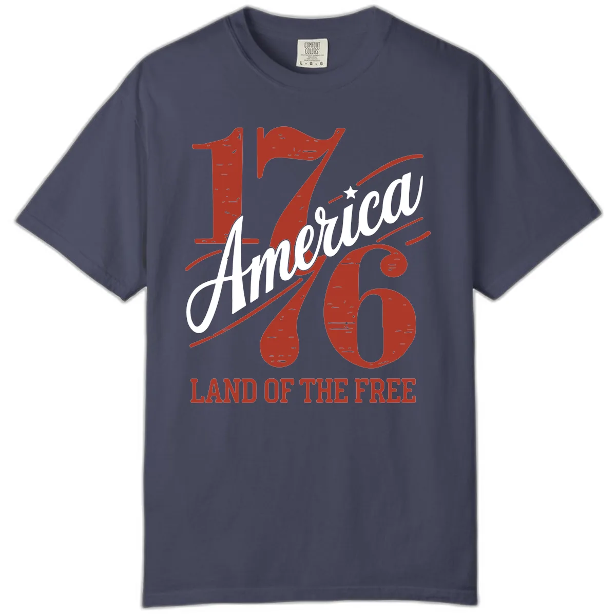 America 1776 Land Of The Free Comfort Color in Denim