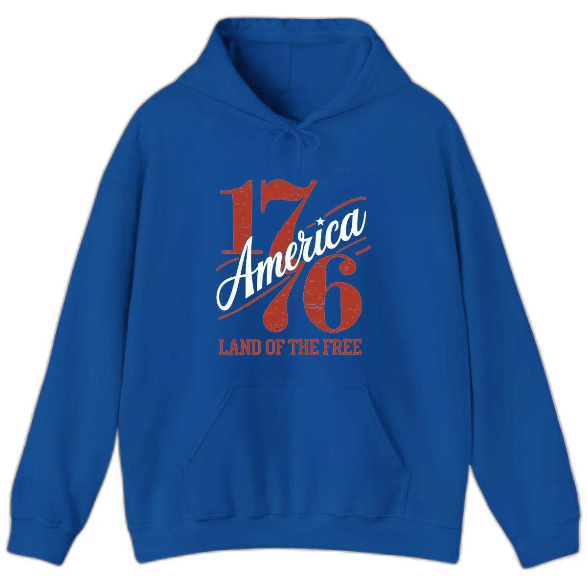 America 1776 Land Of The Free Hoodie in Royal