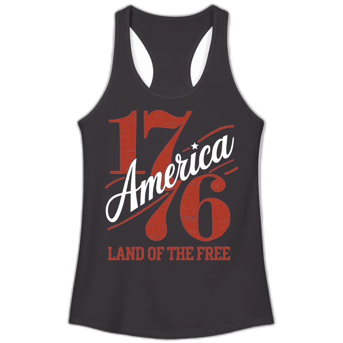 America 1776 Land Of The Free Ladies Tank in Black