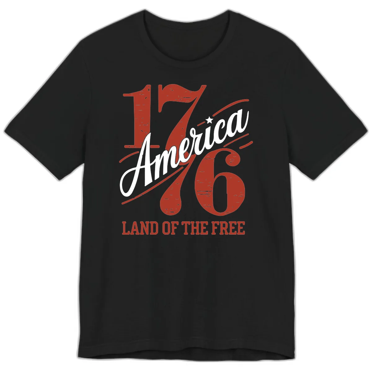 America 1776 Land Of The Free Premium T-Shirt in Black