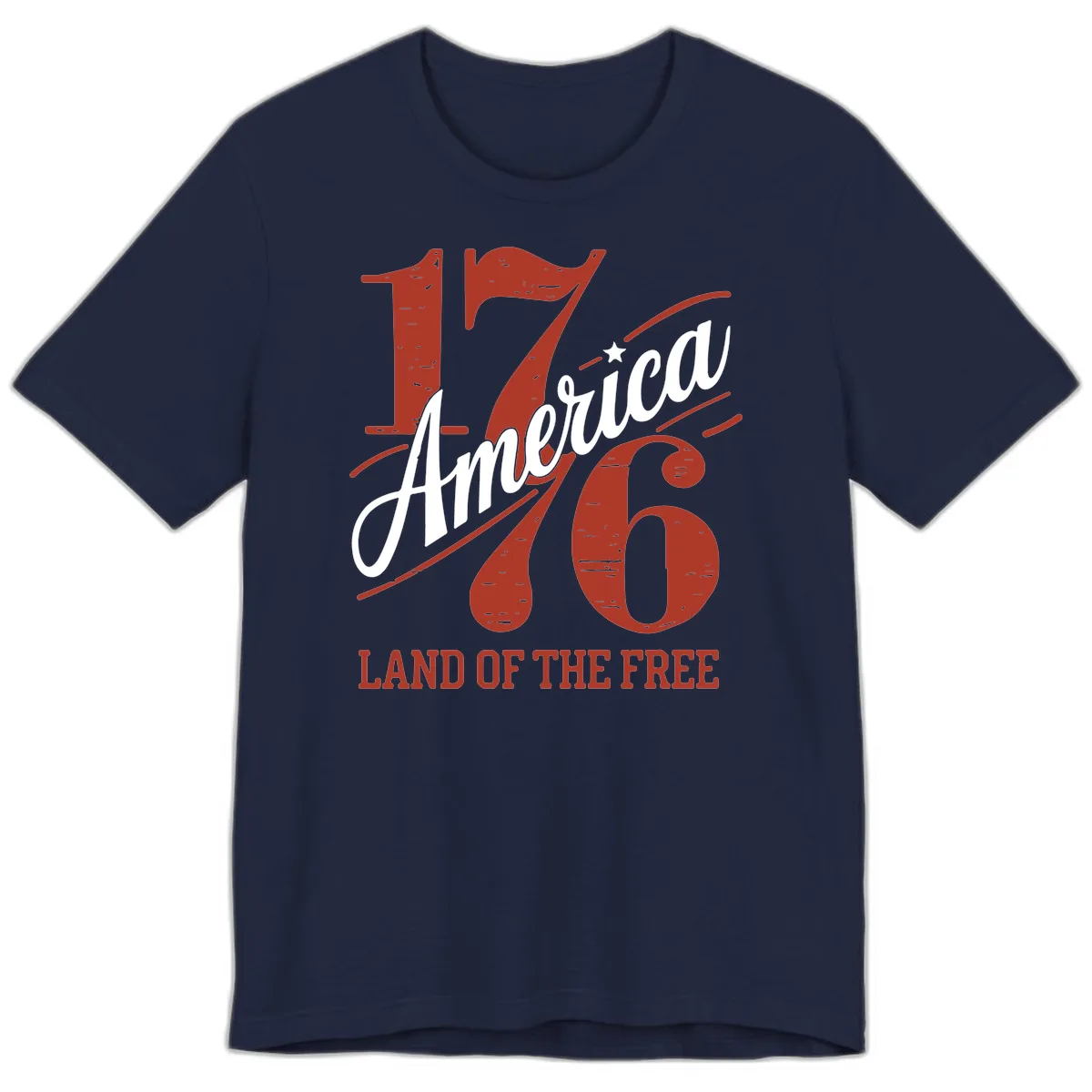 America 1776 Land Of The Free Premium T-Shirt in Navy