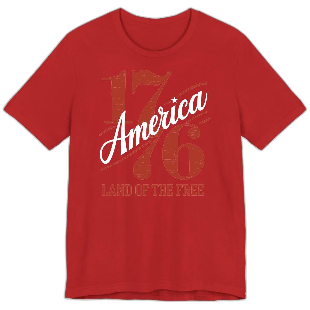 America 1776 Land Of The Free Premium T-Shirt in Red