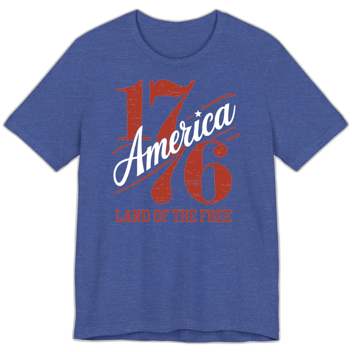 America 1776 Land Of The Free Premium T-Shirt in Heather True Royal