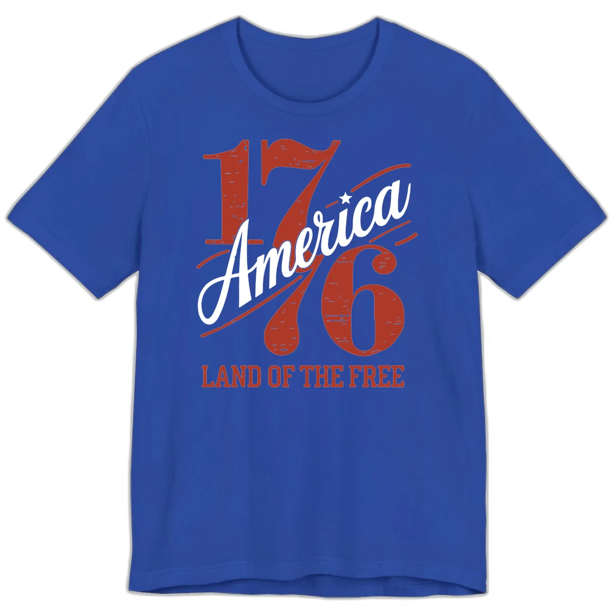 America 1776 Land Of The Free Premium T-Shirt in True Royal