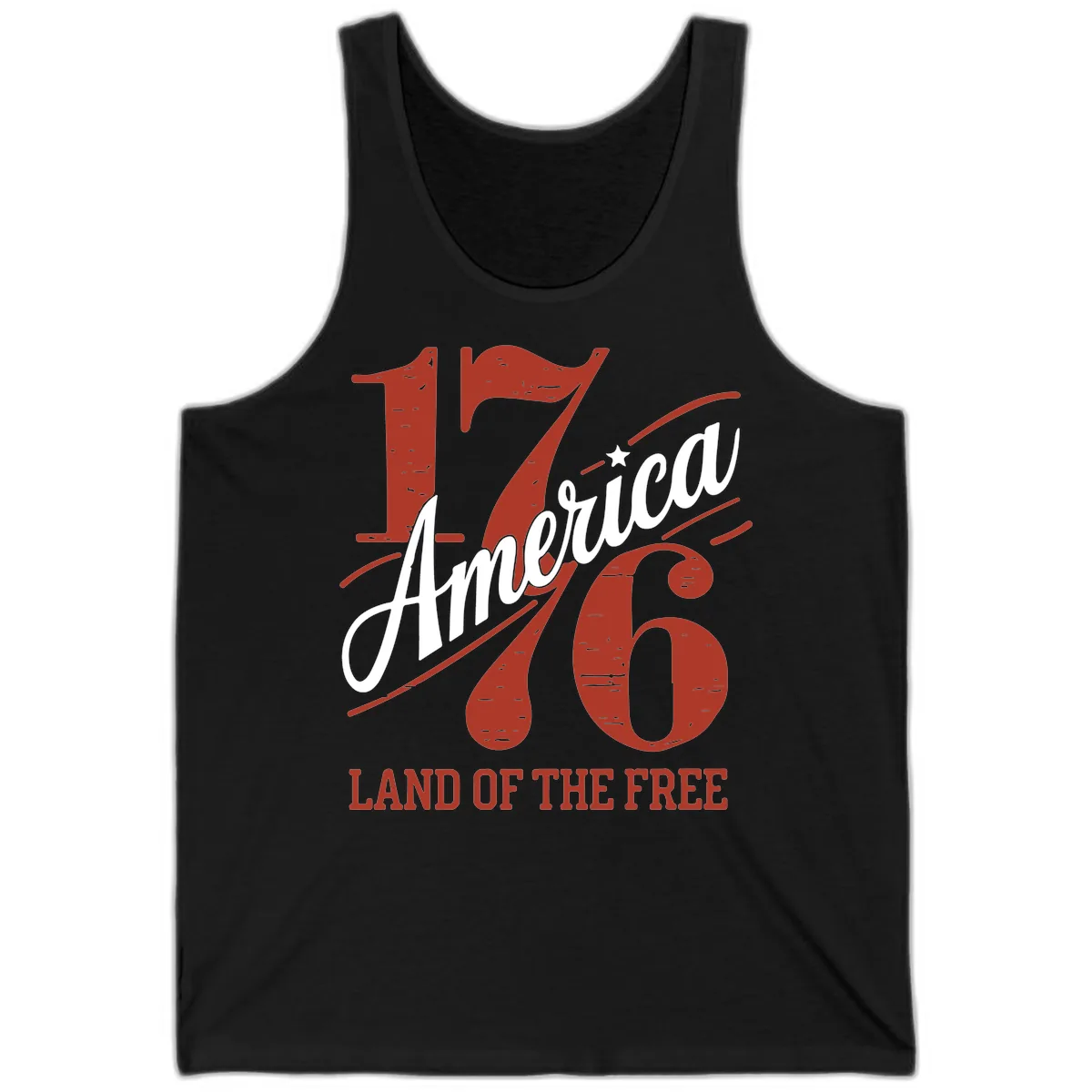 America 1776 Land Of The Free Tank in Black