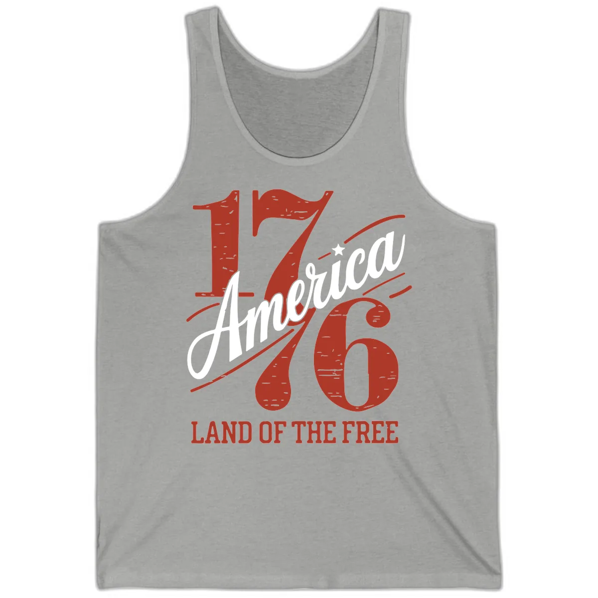 America 1776 Land Of The Free Tank in Athletic Heather
