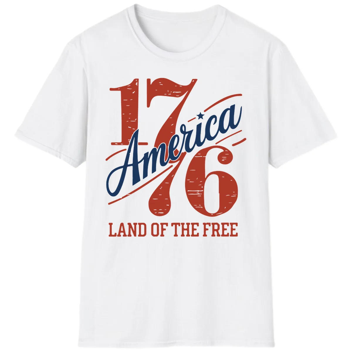 America 1776 Land Of The Free T-Shirt in White