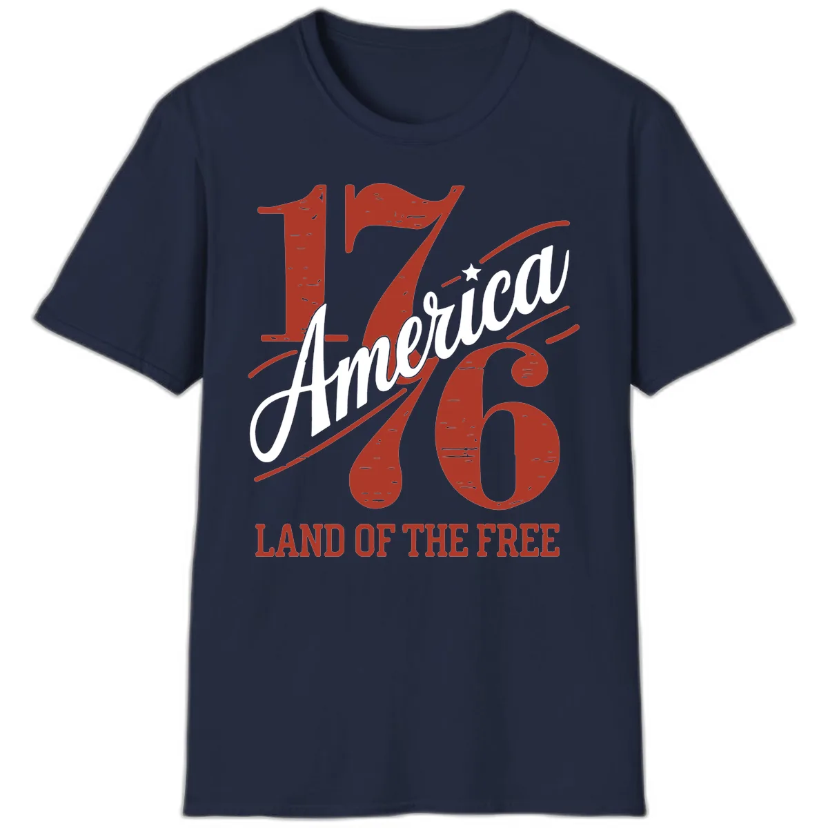 America 1776 Land Of The Free T-Shirt in Navy