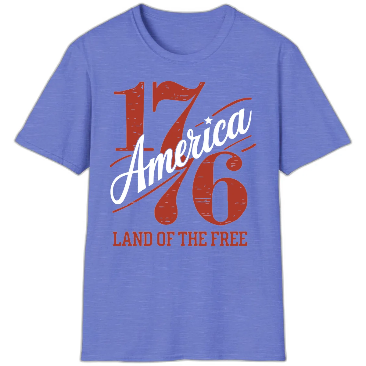America 1776 Land Of The Free T-Shirt in Heather Royal