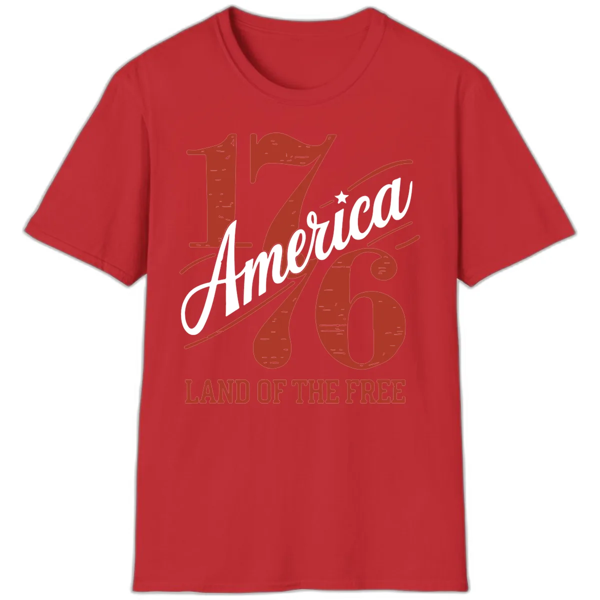 America 1776 Land Of The Free T-Shirt in Red