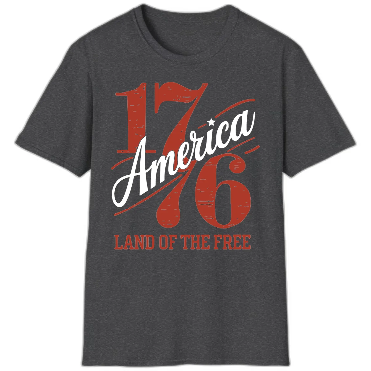 America 1776 Land Of The Free T-Shirt in Dark Heather