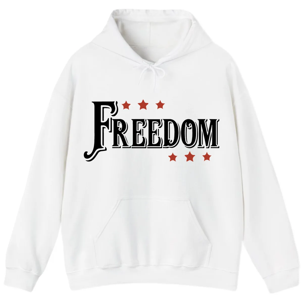 Freedom Stars Design Patriotic Celebration Hoodie in White