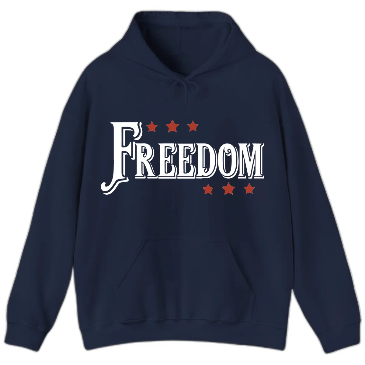 Freedom Stars Design Patriotic Celebration Hoodie in Navy