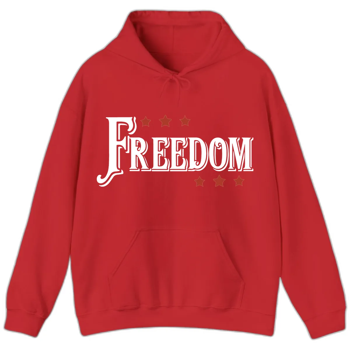 Freedom Stars Design Patriotic Celebration Hoodie in Red