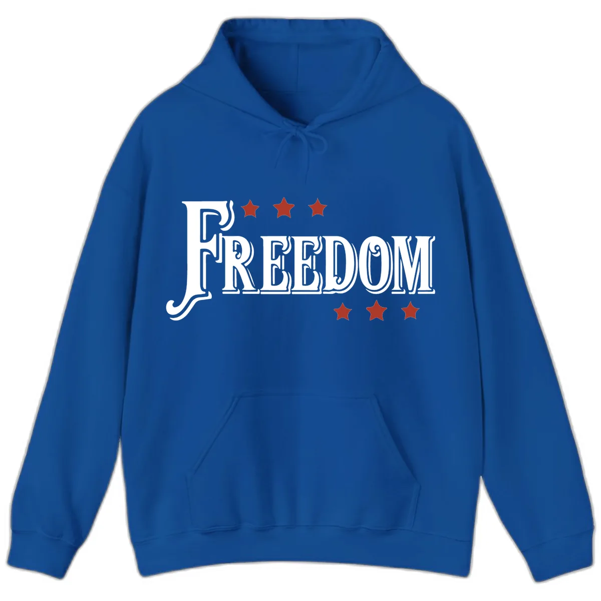 Freedom Stars Design Patriotic Celebration Hoodie in Royal