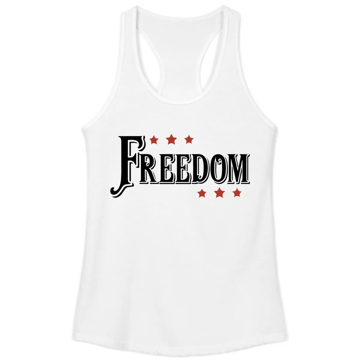 Freedom Stars Design Ladies Tank in White