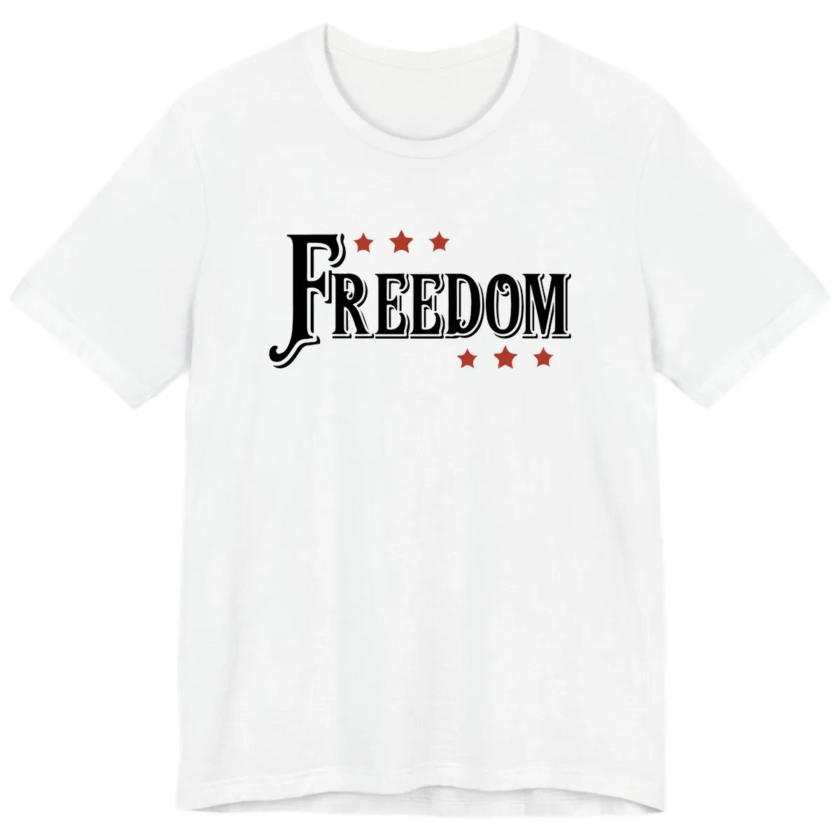 Freedom Stars Design Bold Patriotic Premium T-Shirt in White