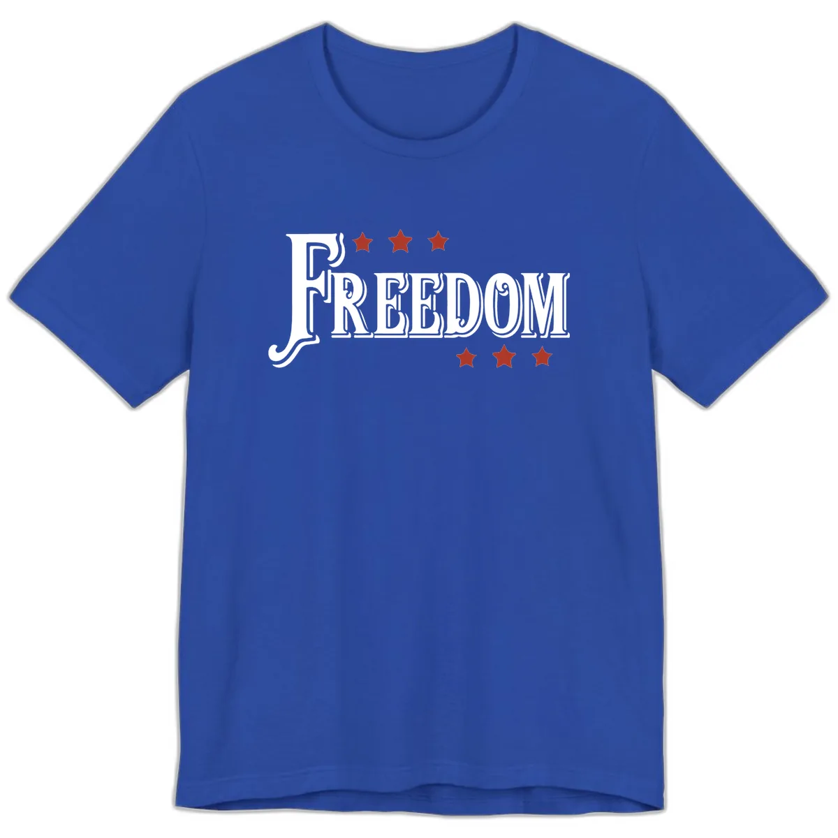 Freedom Stars Design Bold Patriotic Premium T-Shirt in True Royal
