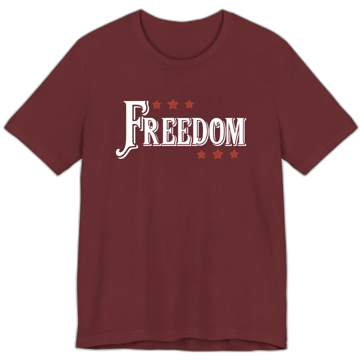 Freedom Stars Design Premium T-Shirt in Heather Cardinal