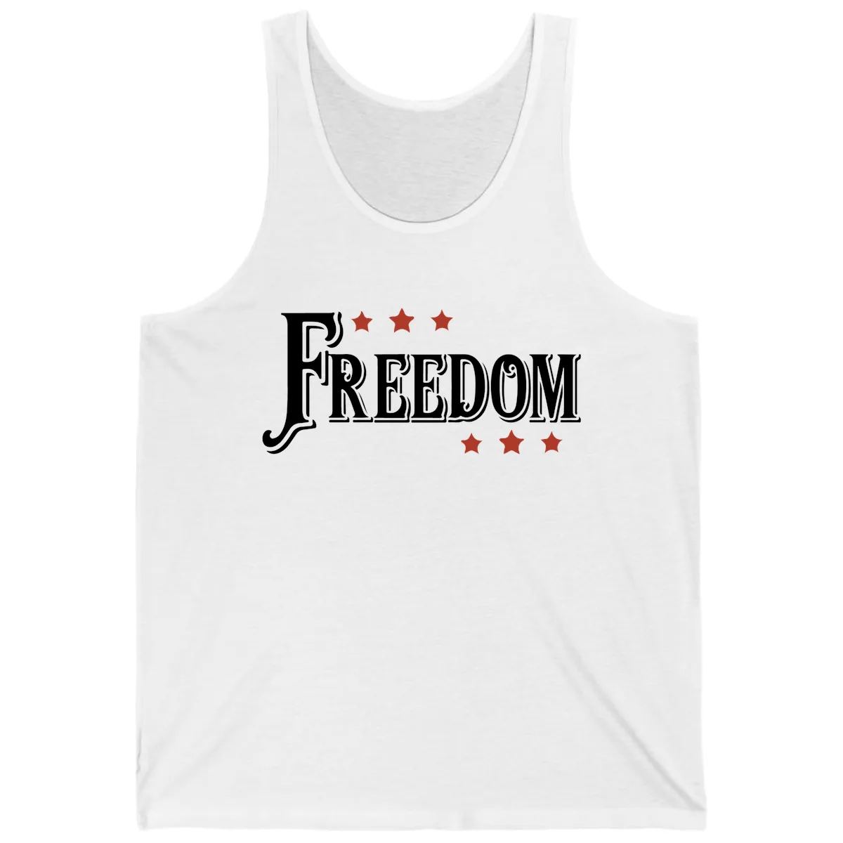 Freedom Stars Design Patriotic Tank Top in White
