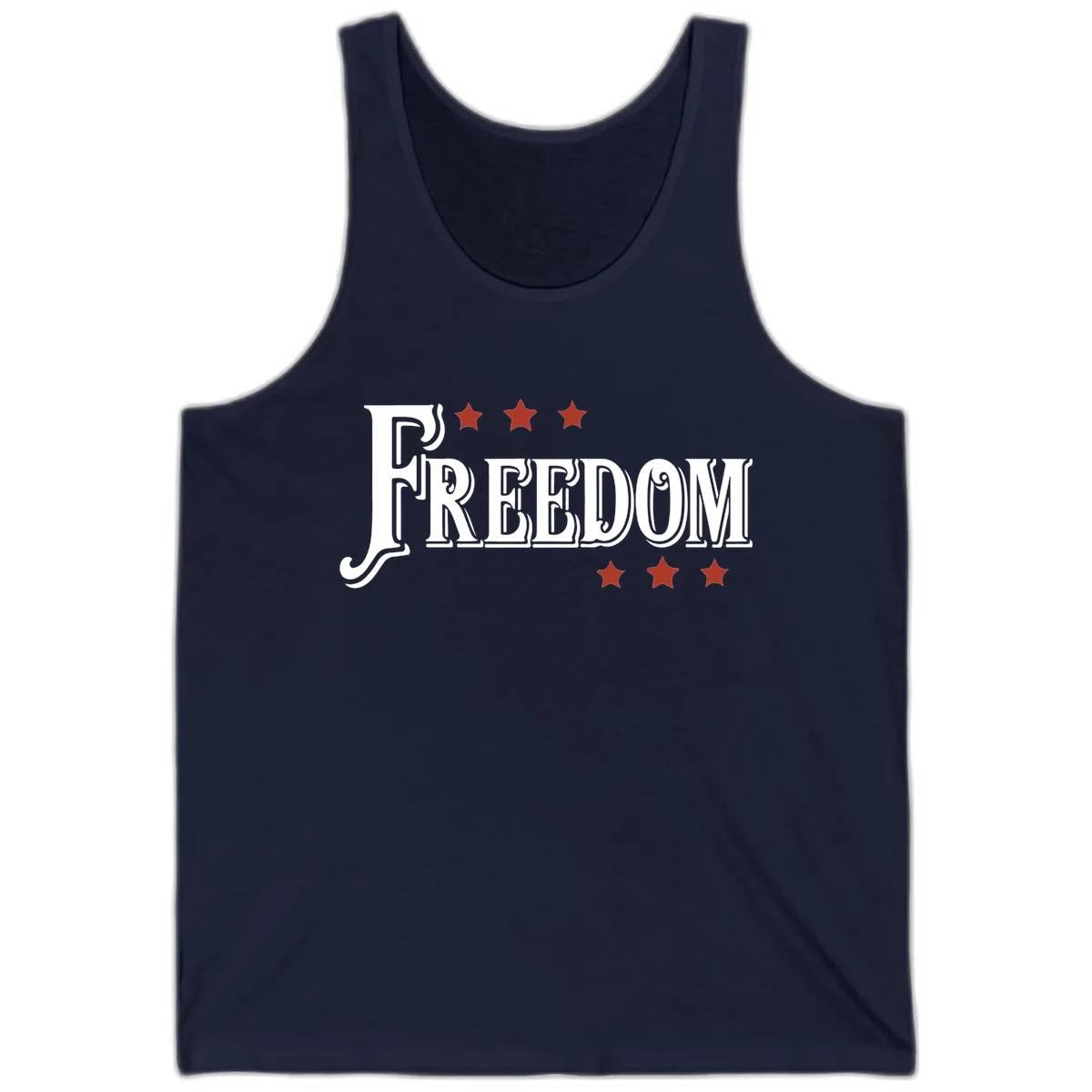 Freedom Stars Design Patriotic Tank Top in Navy