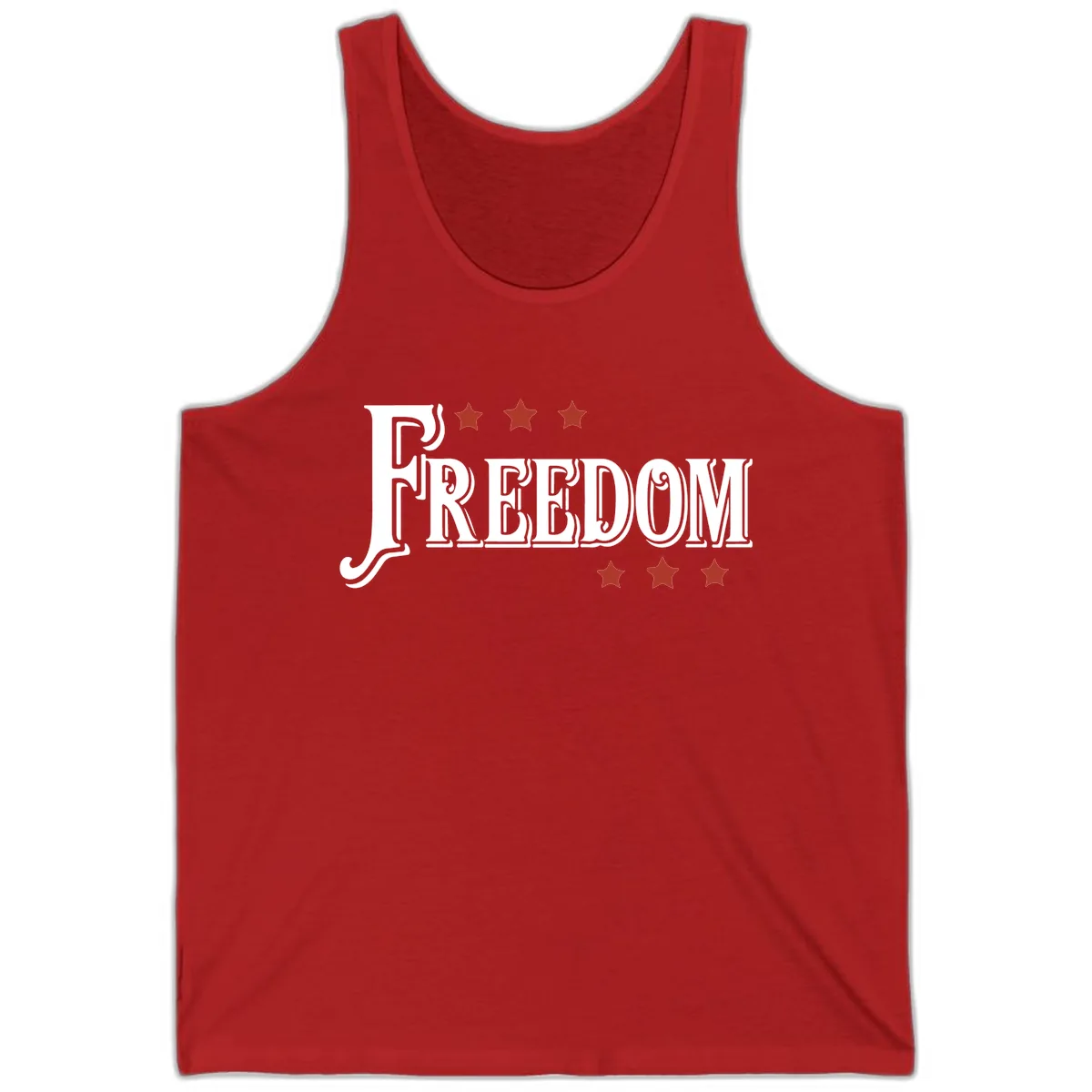 Freedom Stars Design Patriotic Tank Top in Red