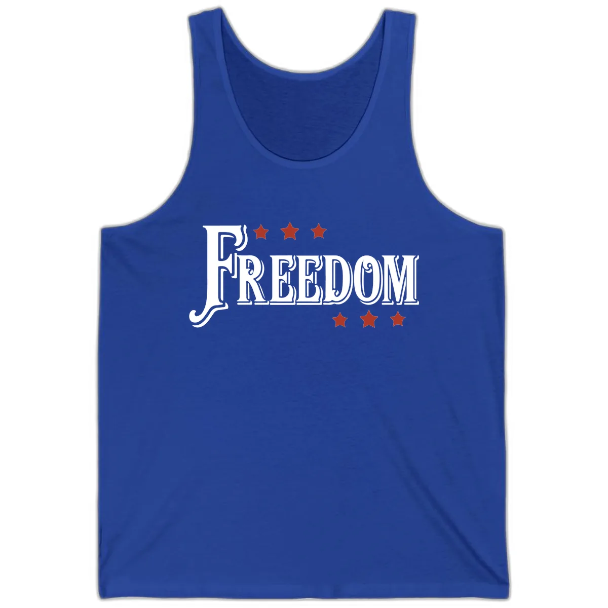 Freedom Stars Design Patriotic Tank Top in True Royal