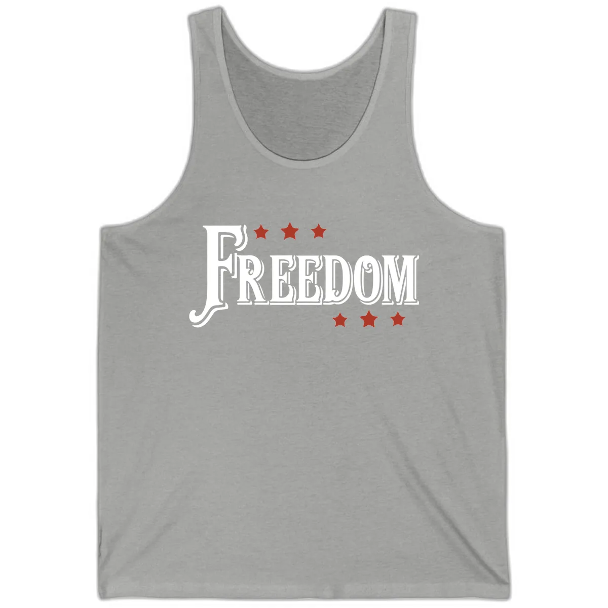 Freedom Stars Design Patriotic Tank Top in Athletic Heather