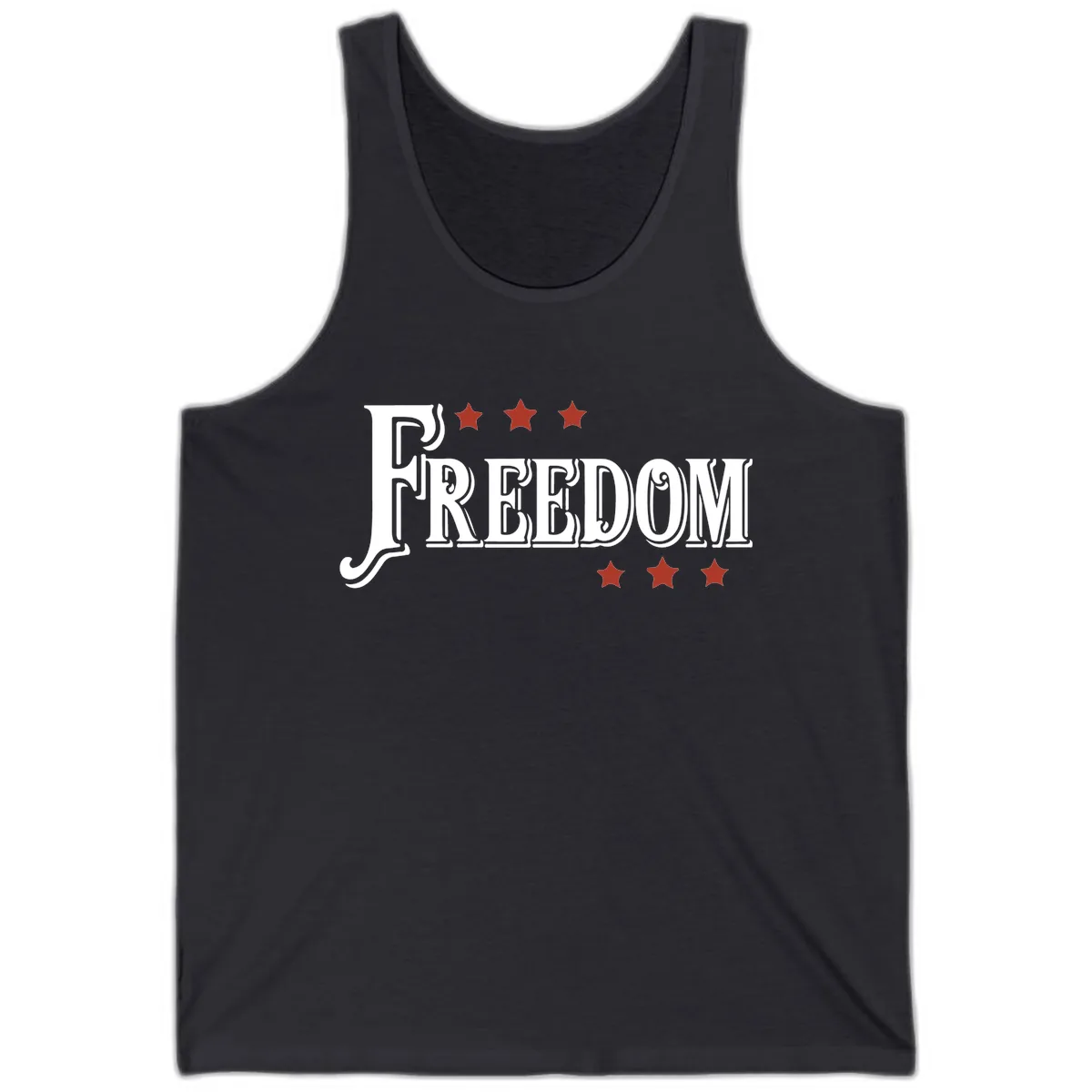 Freedom Stars Design Patriotic Tank Top in Dark Grey