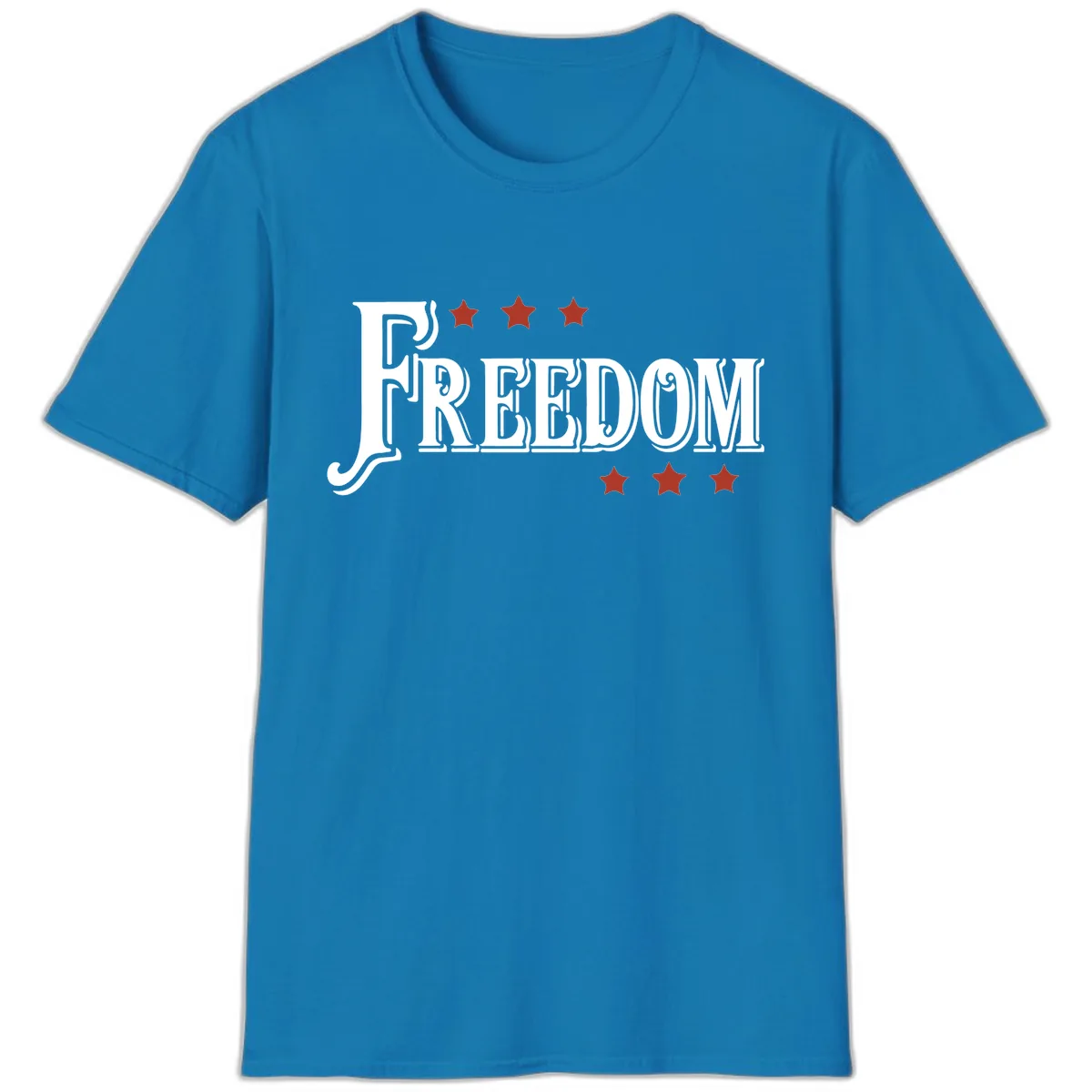 Freedom Stars Design Bold Patriotic T-Shirt in Sapphire